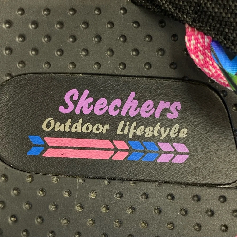 Skechers Womens Reggae Bright Direction Black Flats Strappy Sandals Size 6 EUC - Picture 10 of 13